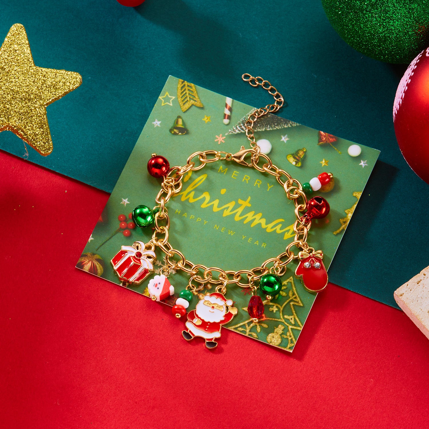 Wholesale Snowman Bell Pendant Bracelet Necklace Set